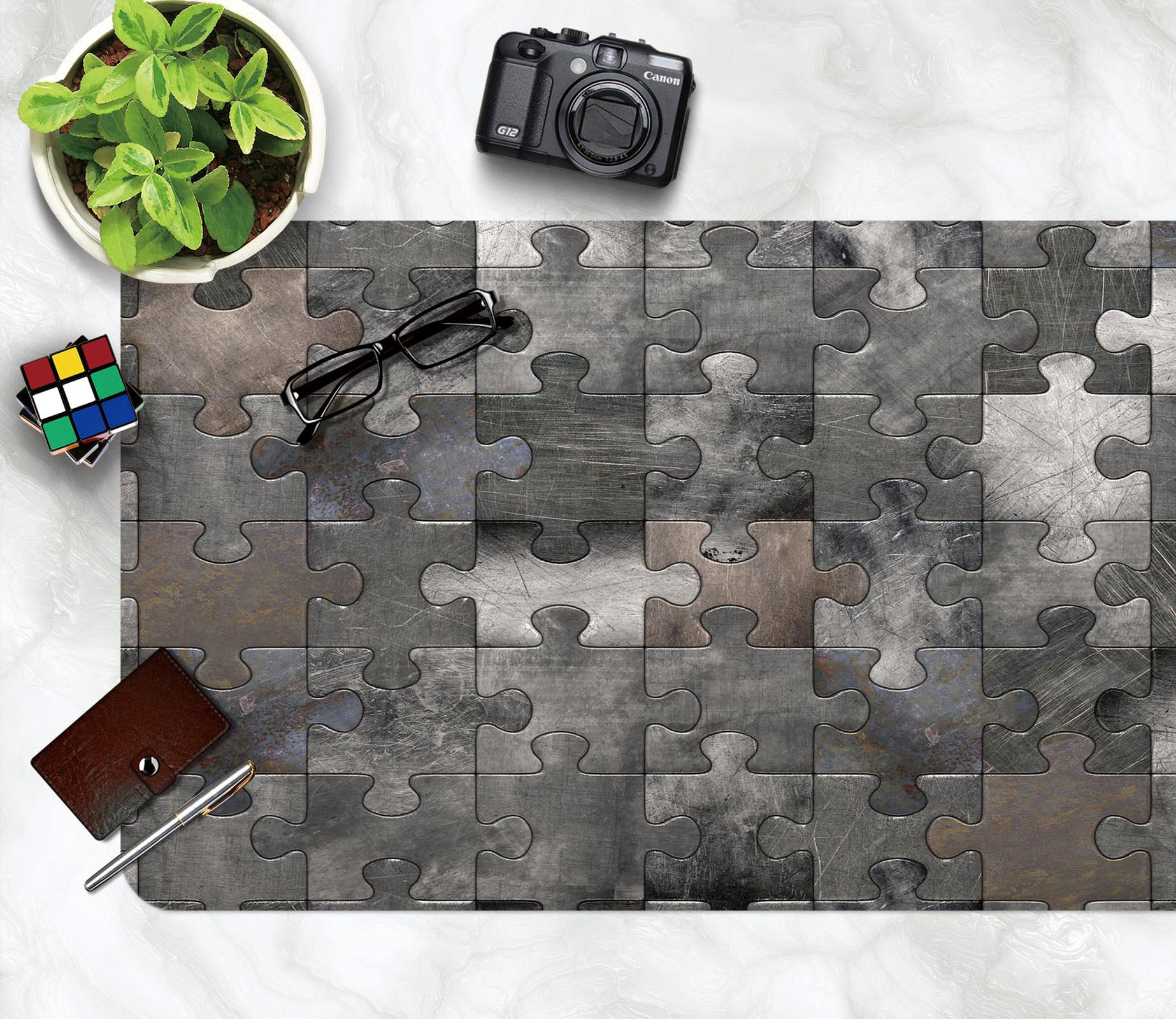 3D Dark Gray Puzzle 17166 Desk Mat