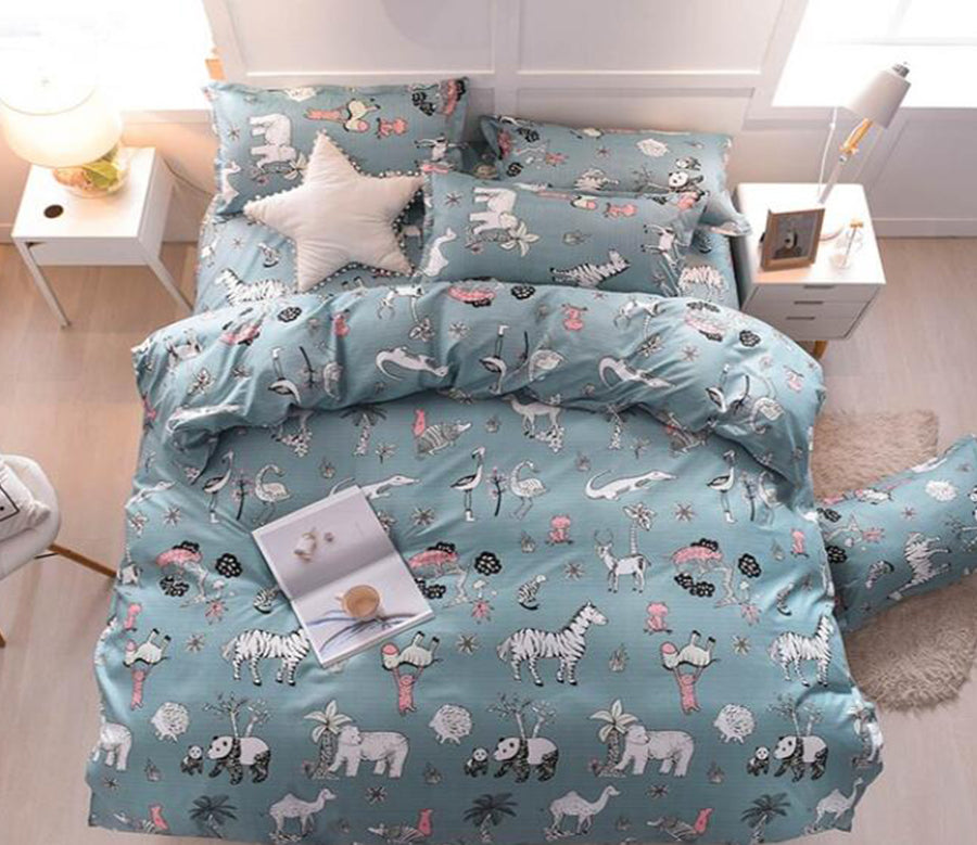 3D Little Animals 7100 Bed Pillowcases Quilt