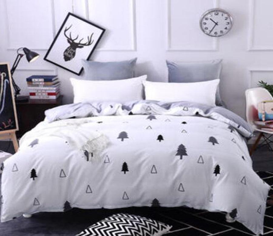 3D Black And White Small Tree 4154 Bed Pillowcases Quilt