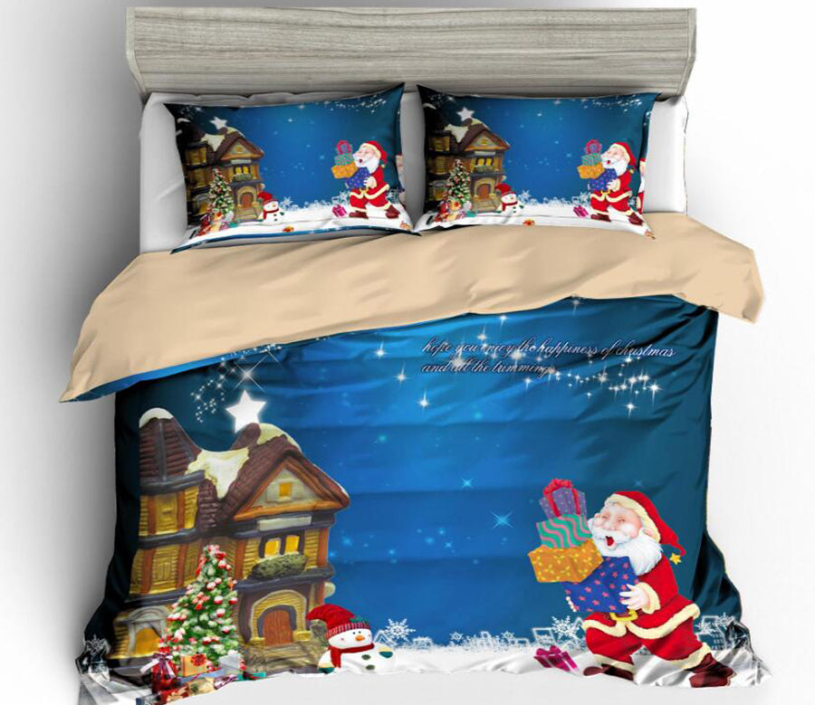 3D Fun Christmas 1111 Bed Pillowcases Quilt