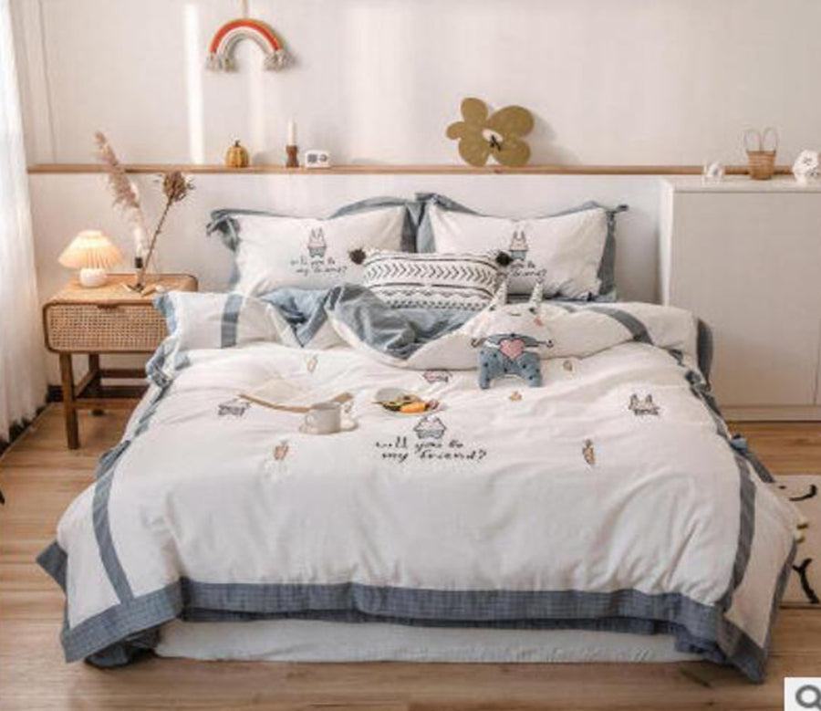 3D Rabbit Pattern 40328 Bed Pillowcases Quilt