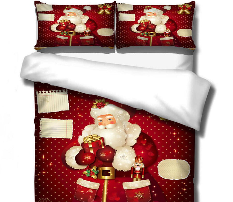 3D Santa Claus 46041 Christmas Quilt Duvet Cover Xmas Bed Pillowcases