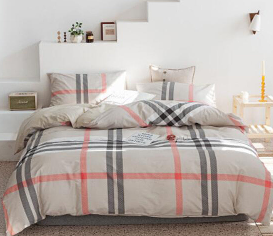3D Gray Red Lines 14059 Bed Pillowcases Quilt