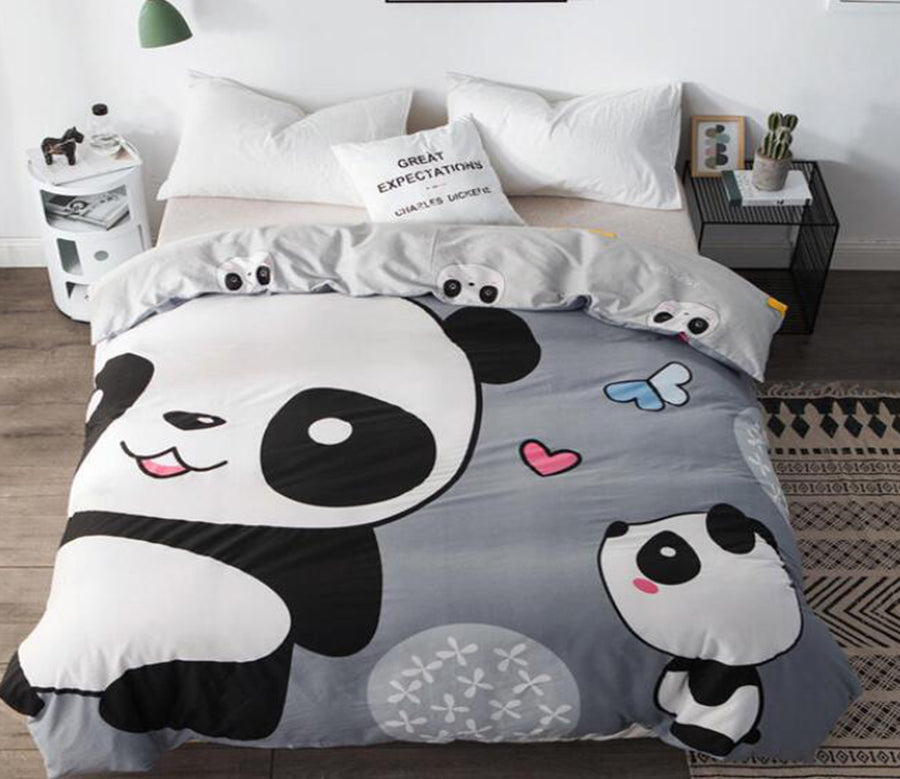 3D Cartoon Panda 3013 Bed Pillowcases Quilt