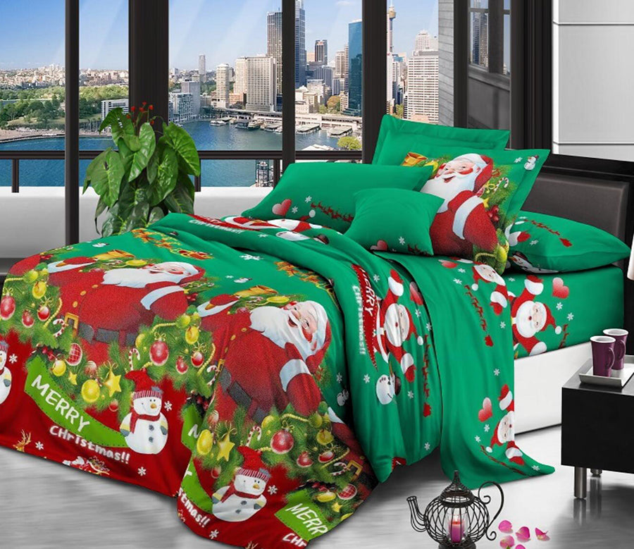 3D Santa Claus Pattern 46056 Christmas Quilt Duvet Cover Xmas Bed Pillowcases