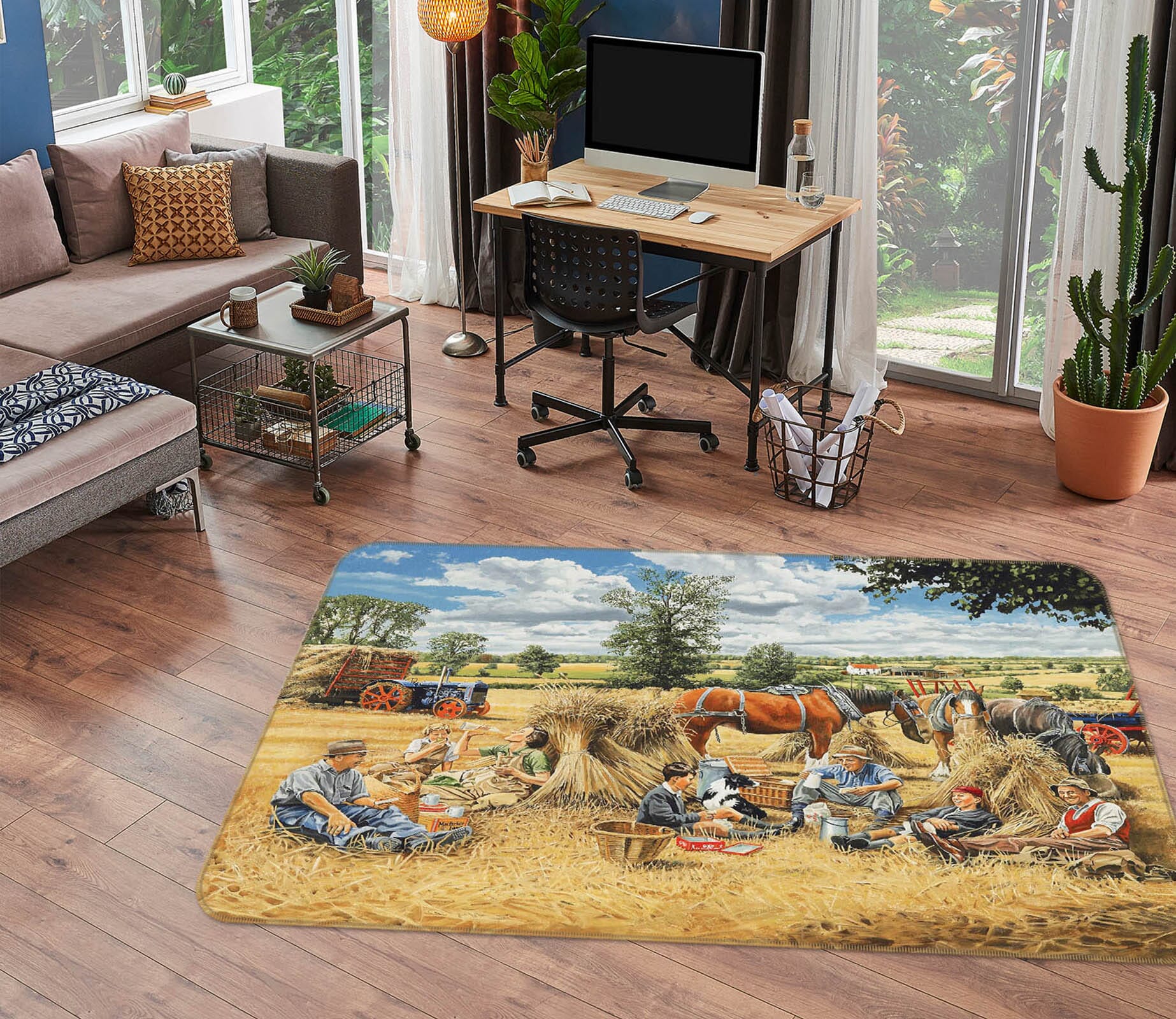 3D Harvest Lunch 1078 Trevor Mitchell Rug Non Slip Rug Mat Mat AJ Creativity Home