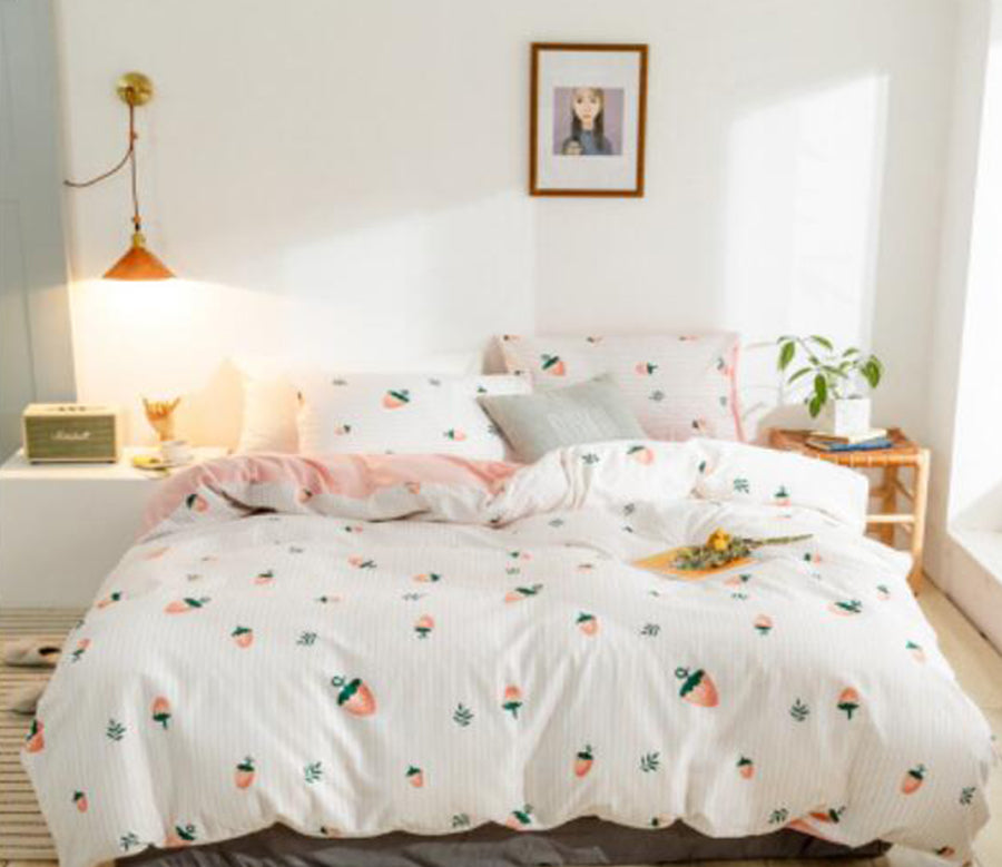 3D Strawberry 18068 Bed Pillowcases Quilt