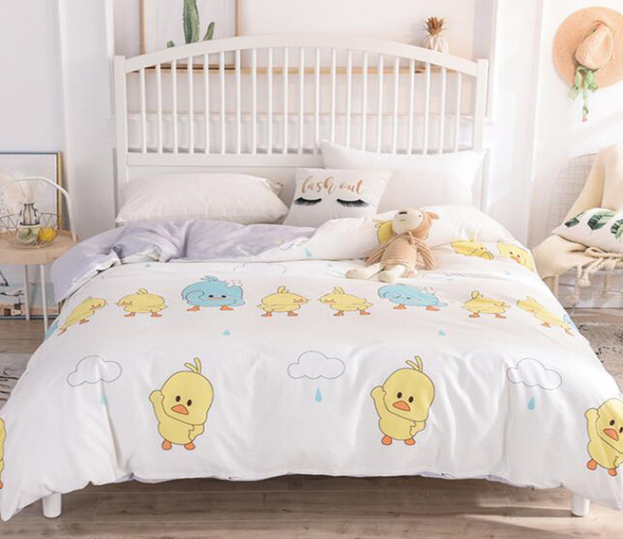 3D Little Yellow Duck 4141 Bed Pillowcases Quilt