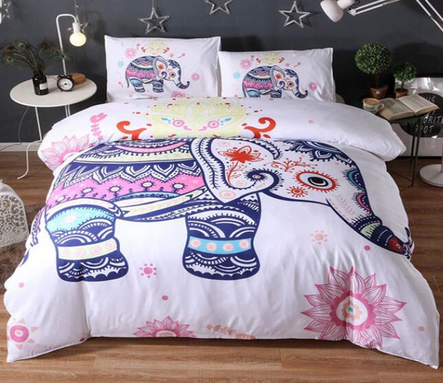 3D Pastel Elephant 5071 Bed Pillowcases Quilt