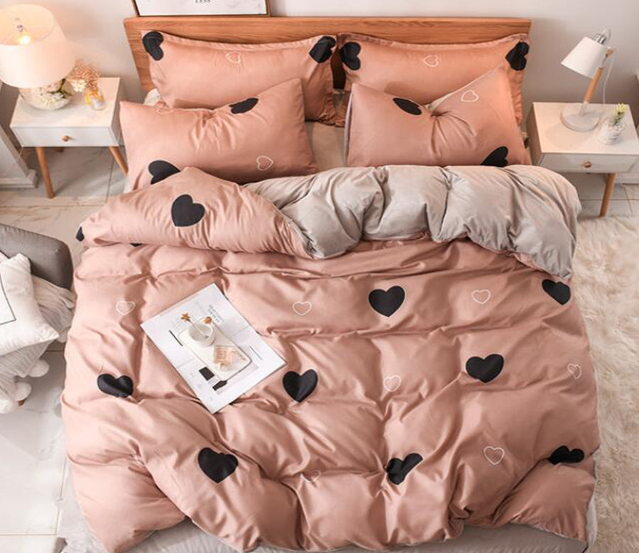 3D Black Love 3171 Bed Pillowcases Quilt