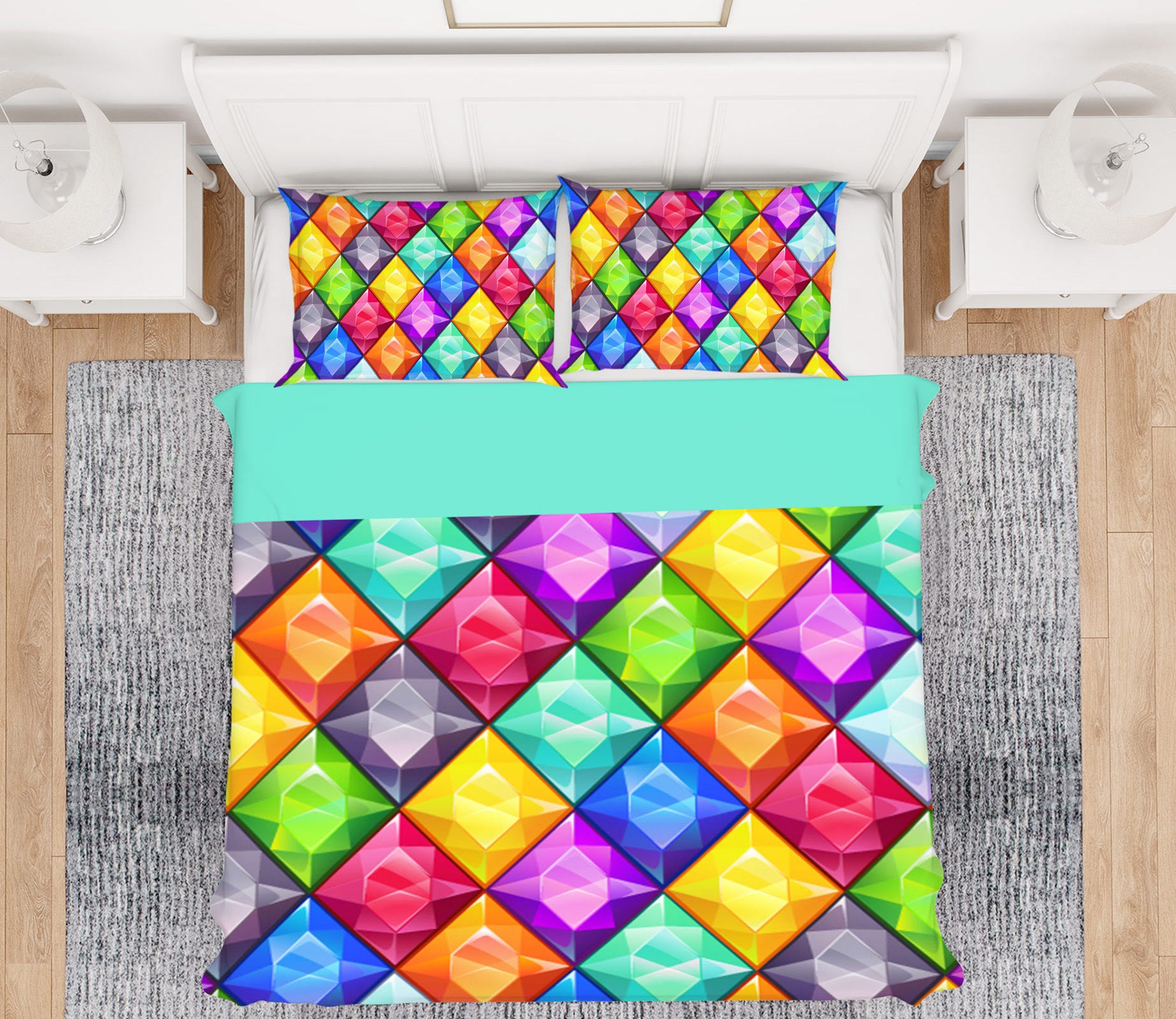 3D Color Rhombus 13206 Bed Pillowcases Quilt