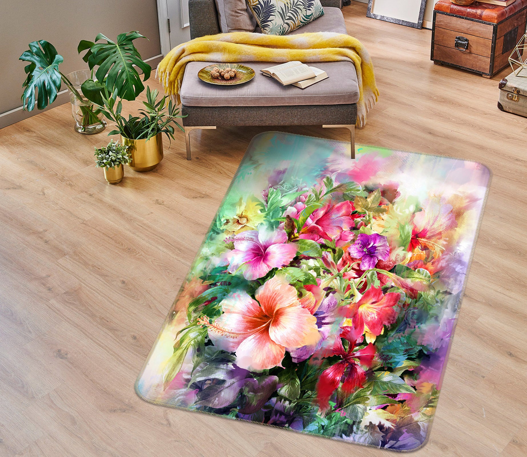 3D Flower 30228 Non Slip Rug Mat