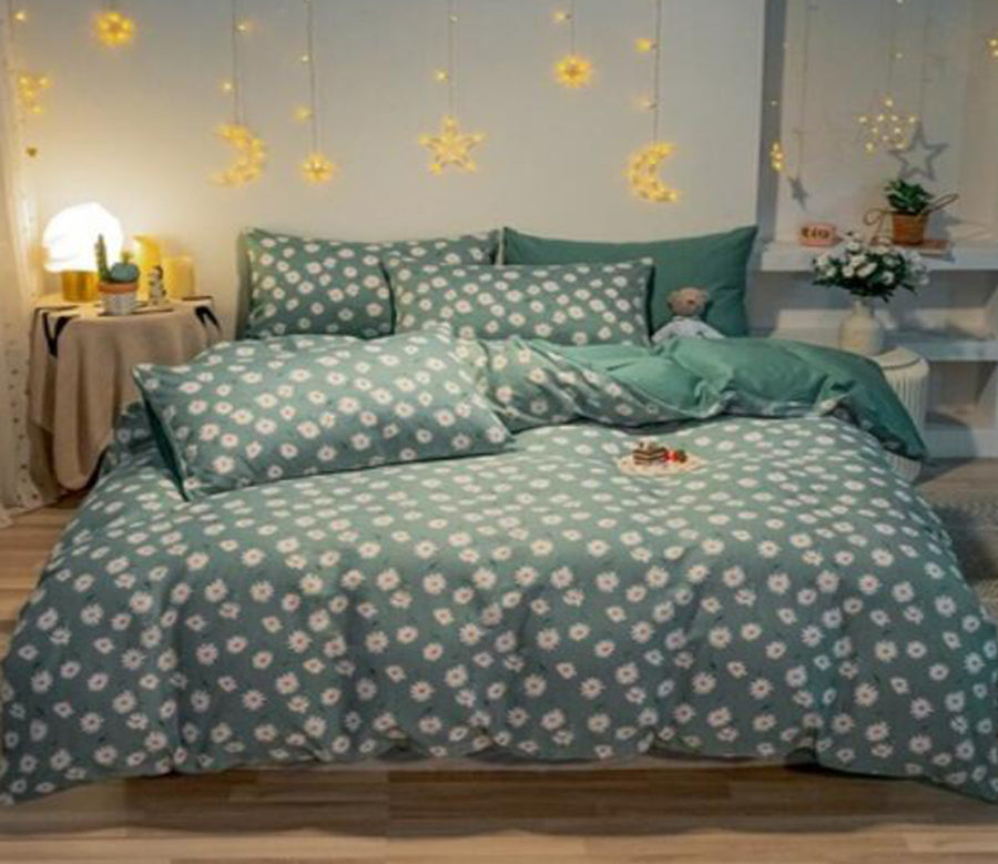 3D Dark Green Daisy 40310 Bed Pillowcases Quilt