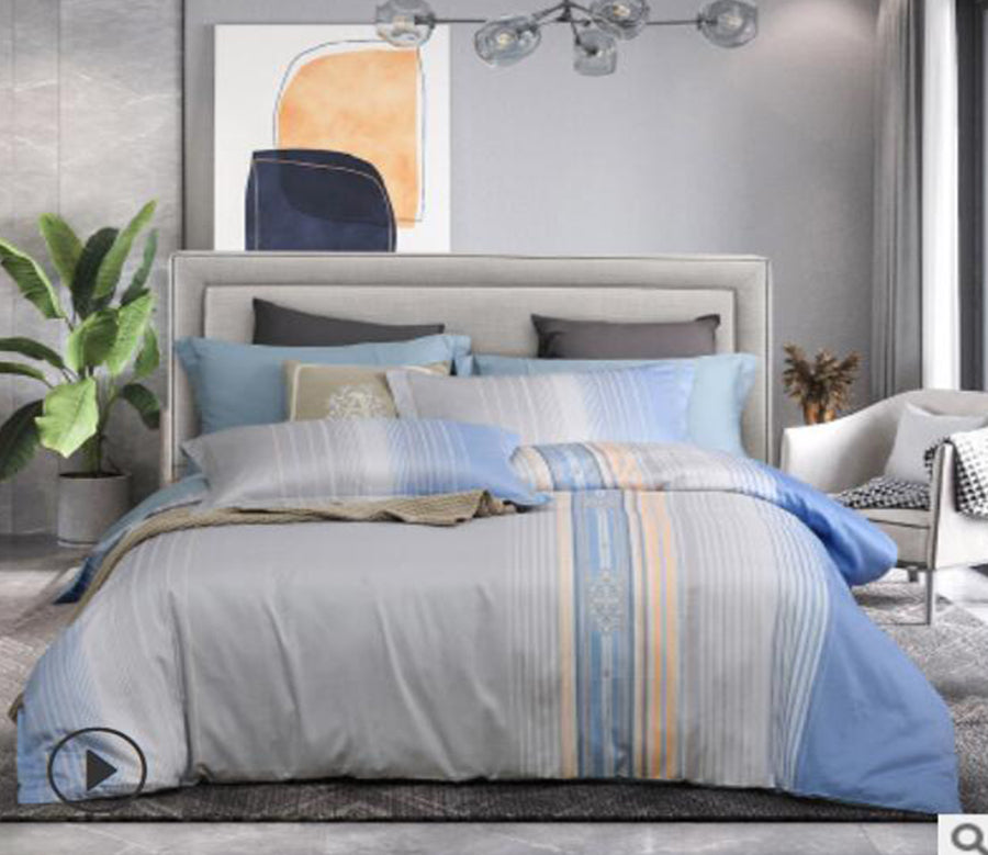 3D Gray-Blue Gradient 20142 Bed Pillowcases Quilt