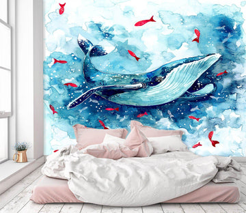 3D Whale Red Fish 643 Wallpaper AJ Wallpaper 2 
