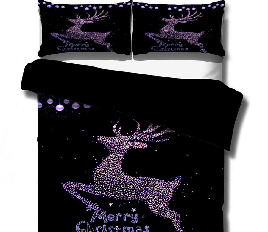3D Deer 46039 Christmas Quilt Duvet Cover Xmas Bed Pillowcases