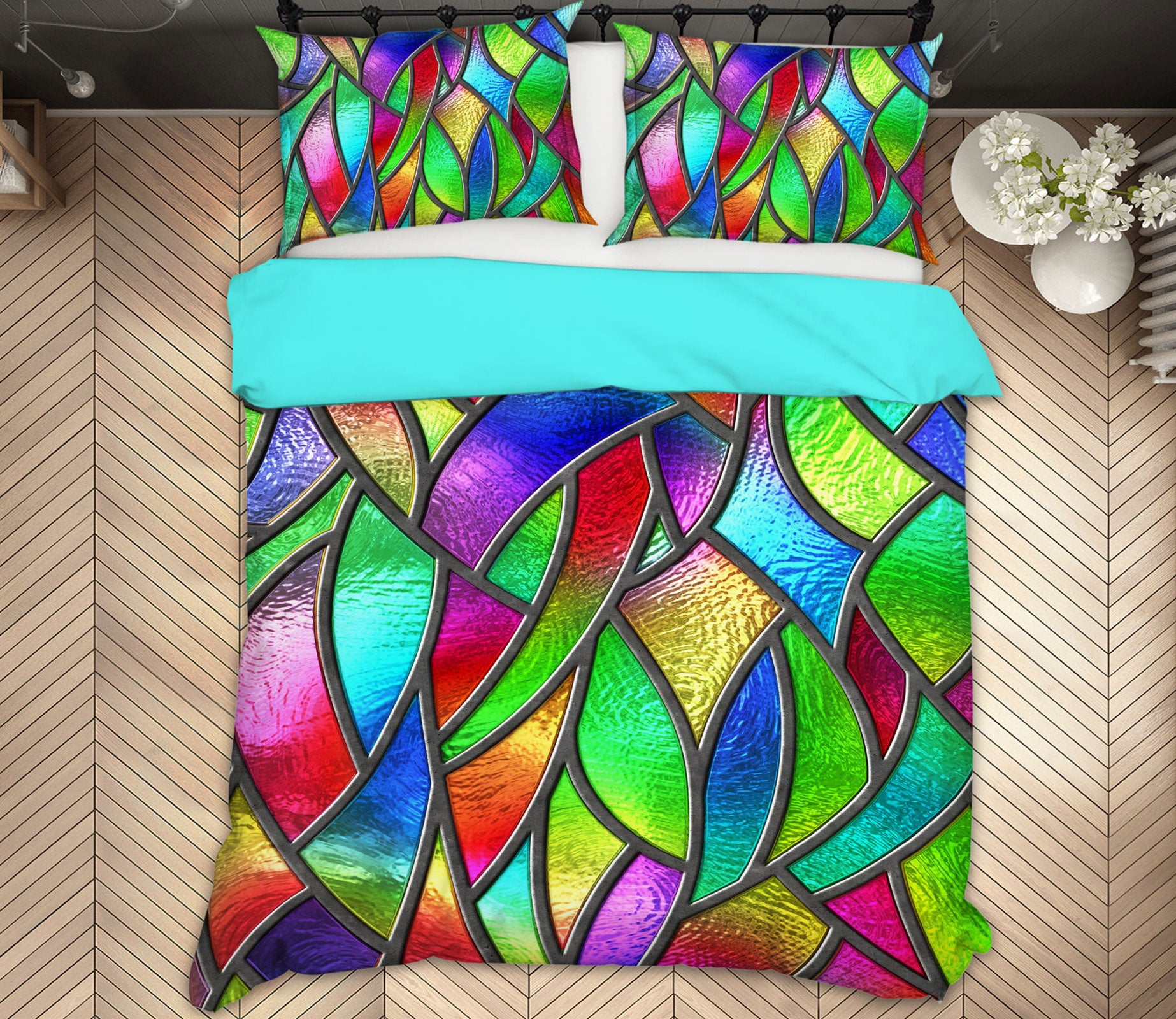 3D Color Pieces 14063 Bed Pillowcases Quilt