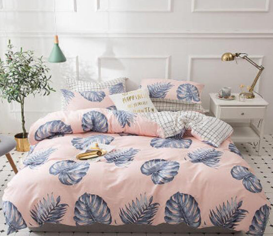 3D Grey Leaves 17094 Bed Pillowcases Quilt