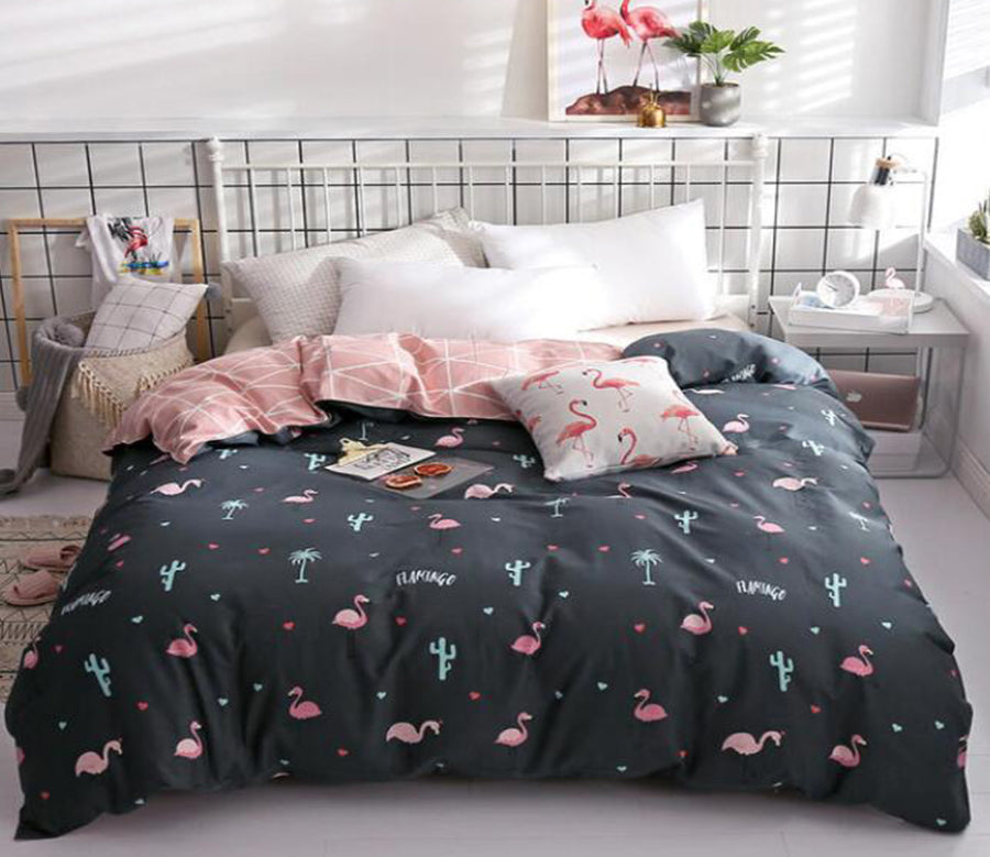3D Cactus Flamingo 4114 Bed Pillowcases Quilt