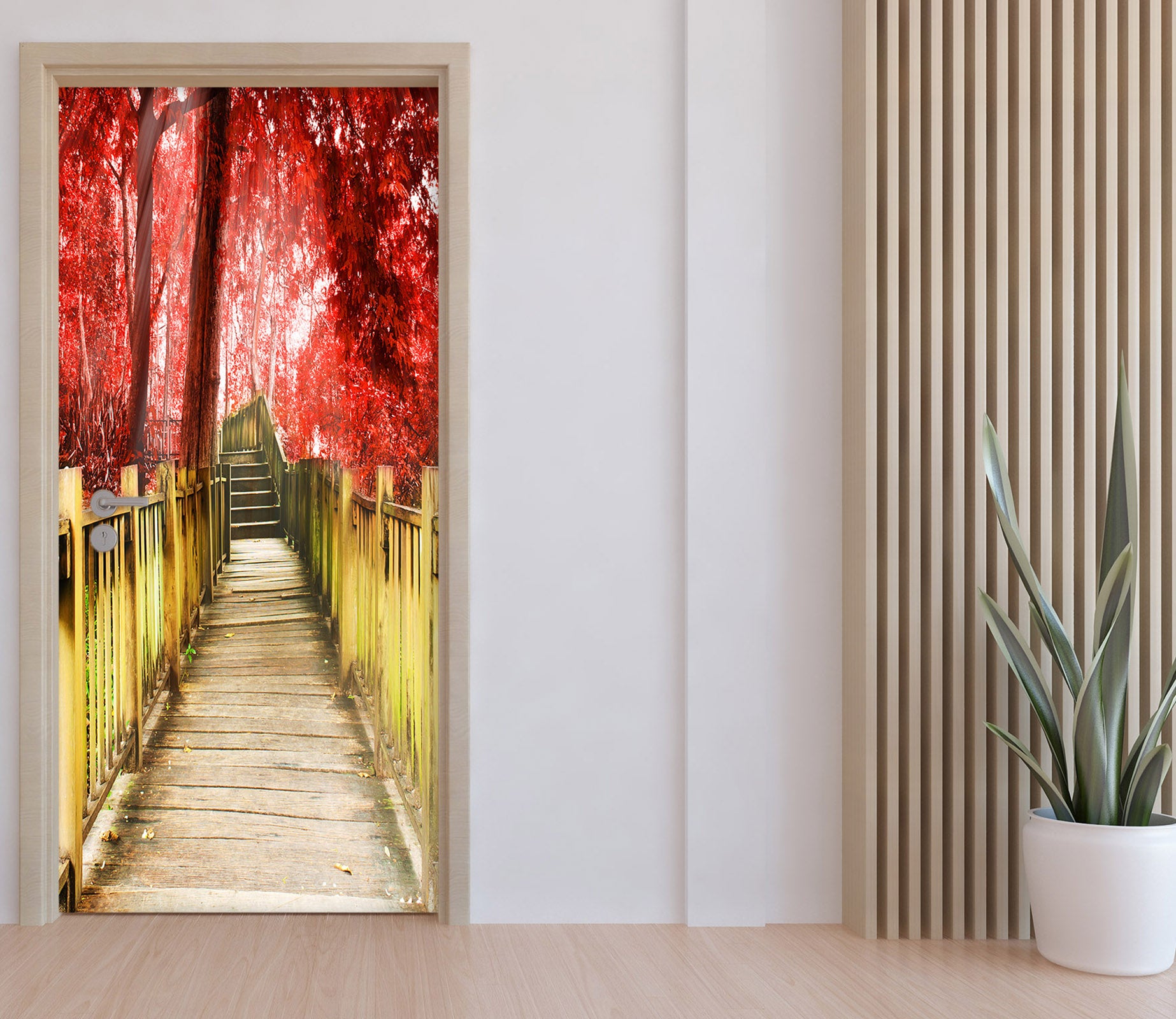 3D Bridge Tree 25093 Door Mural