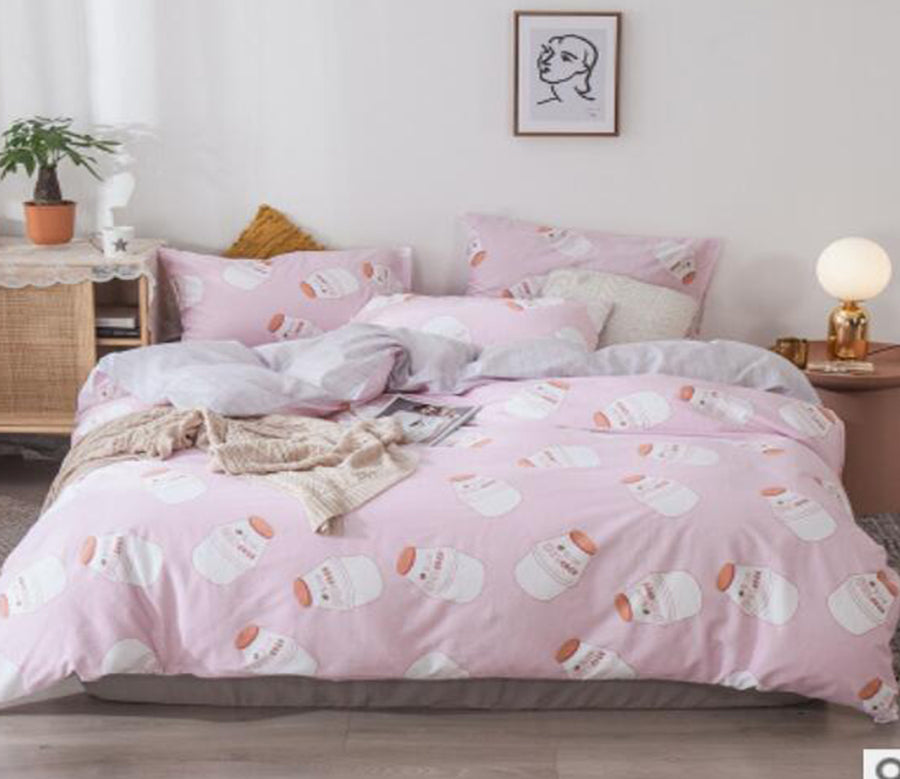 3D Pink Yakult 14226 Bed Pillowcases Quilt
