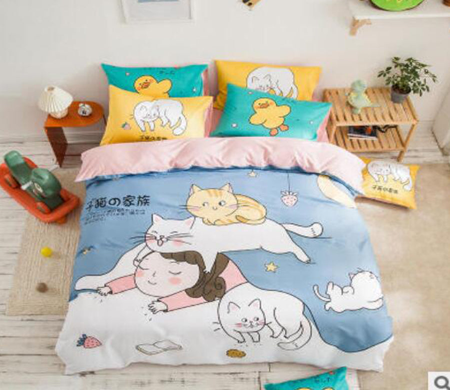 3D Cartoon Cats 50099 Bed Pillowcases Quilt