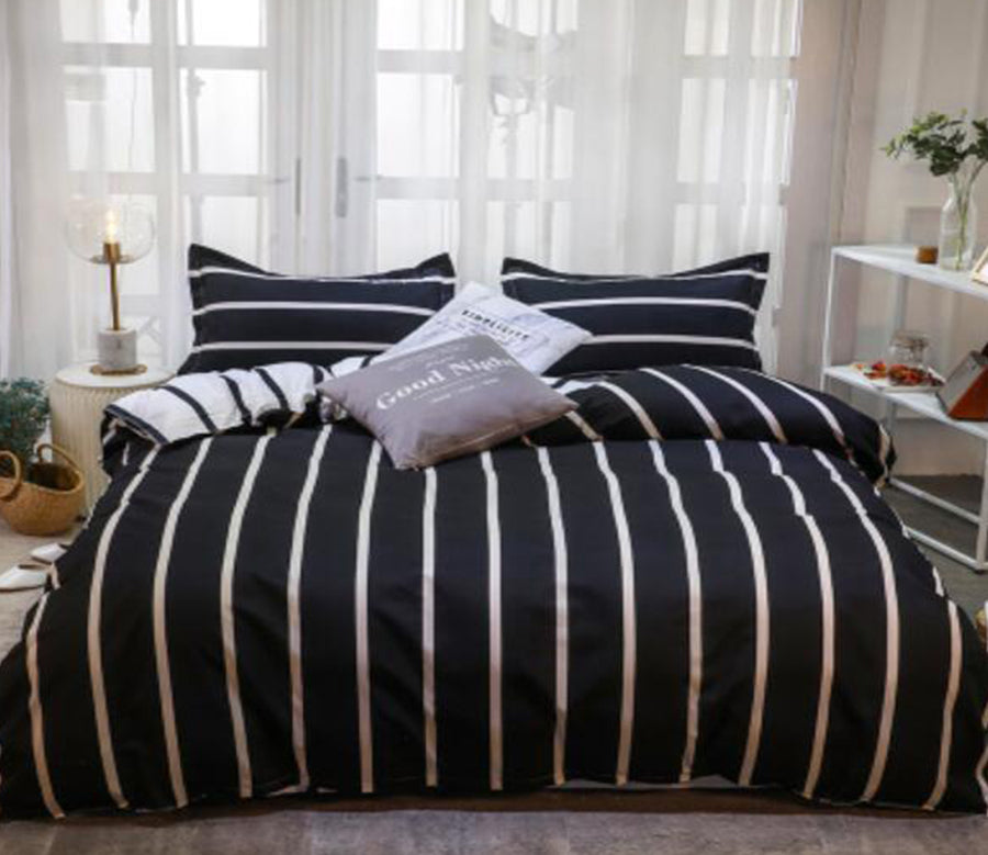 3D Black And White Vertical Stripes 4039 Bed Pillowcases Quilt