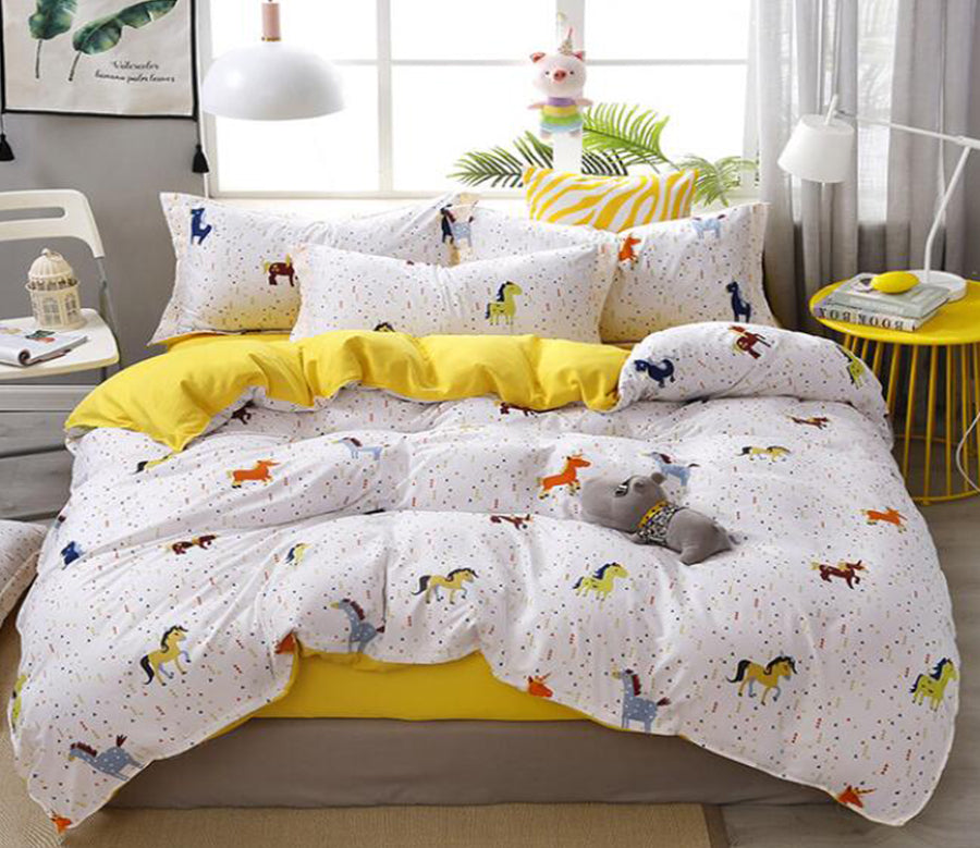 3D Colored Pony 2149 Bed Pillowcases Quilt