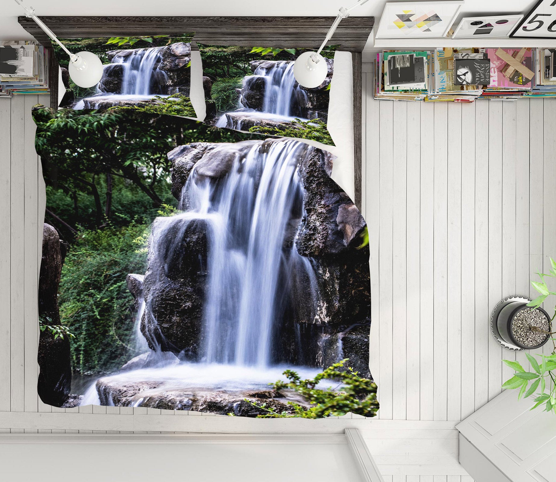 3D Waterfall 16164 Bed Pillowcases Quilt