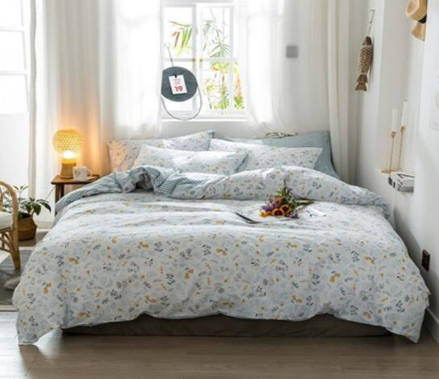 3D Grey Green Floral 14078 Bed Pillowcases Quilt