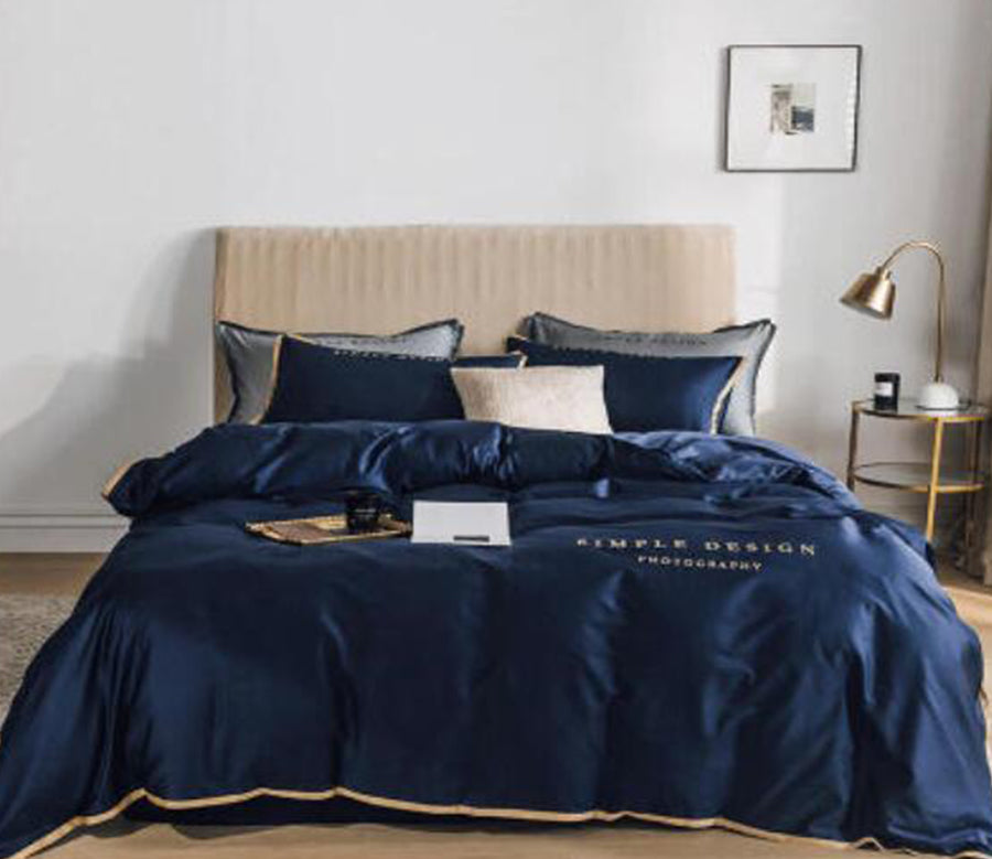 3D Navy 50137 Bed Pillowcases Quilt