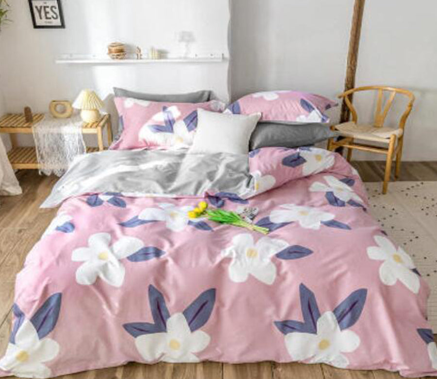 3D Pink Flowers 30312 Bed Pillowcases Quilt