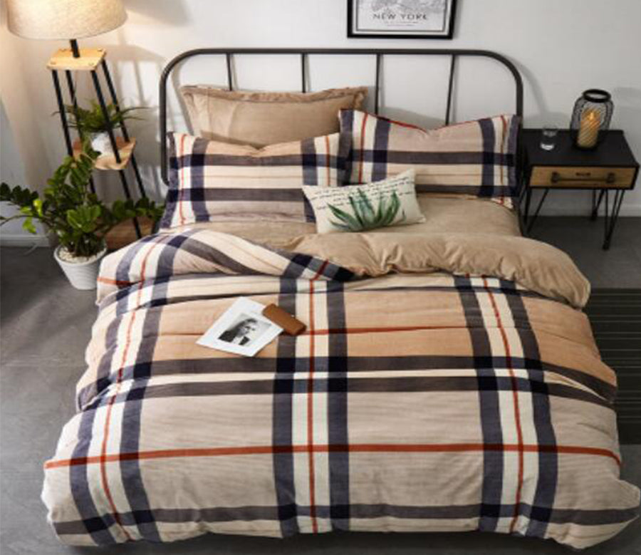 3D Khaki Check Pattern 20162 Bed Pillowcases Quilt