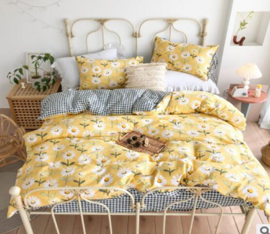 3D Yellow Daisy 50049 Bed Pillowcases Quilt