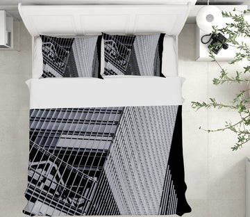 3D Tilted Building 2009 Noirblanc777 Bedding Bed Pillowcases Quilt Quiet Covers AJ Creativity Home 