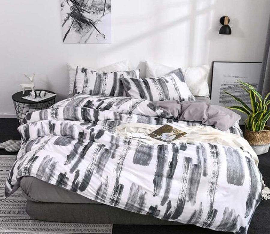 3D Black Gray 5083 Bed Pillowcases Quilt