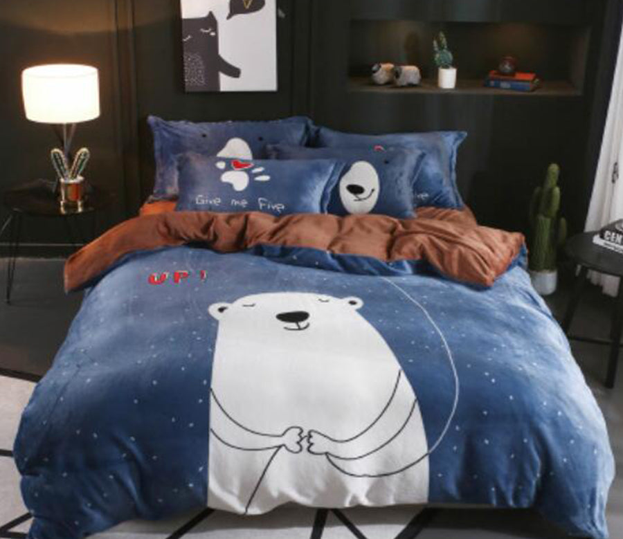 3D Cartoon Polar Bear 17030 Bed Pillowcases Quilt