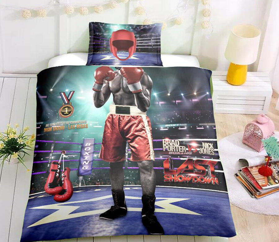 3D Boxing 6001 Bed Pillowcases Quilt