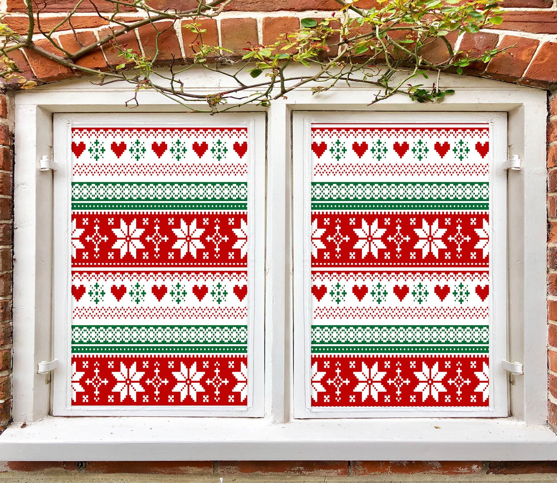 3D Christmas Totem Pattern 43158 Christmas Window Film Print Sticker Cling Stained Glass Xmas