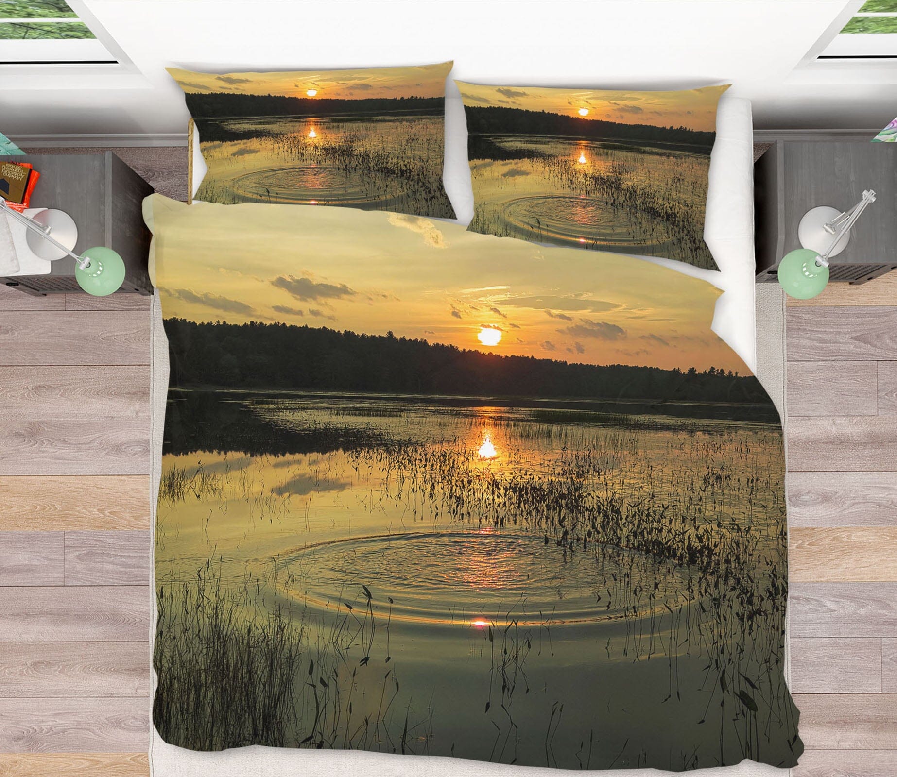3D Golden Ring 1009 Jerry LoFaro bedding Bed Pillowcases Quilt Quiet Covers AJ Creativity Home