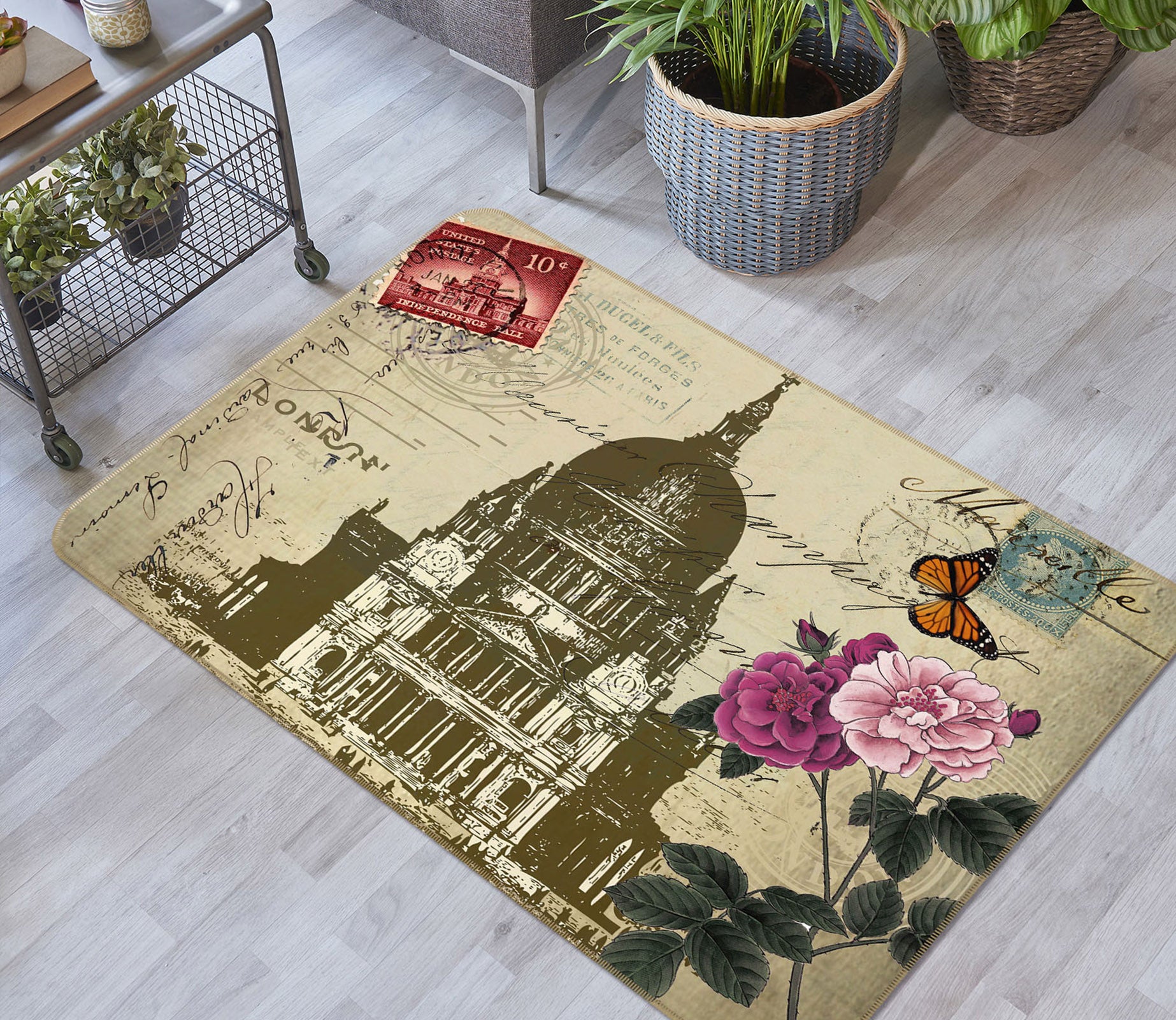 3D Houses Building 33116 Non Slip Rug Mat