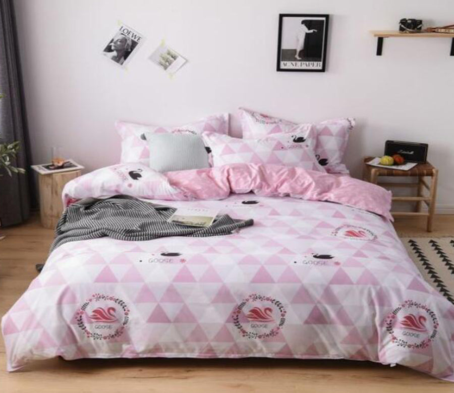 3D Pink Triangle 3084 Bed Pillowcases Quilt
