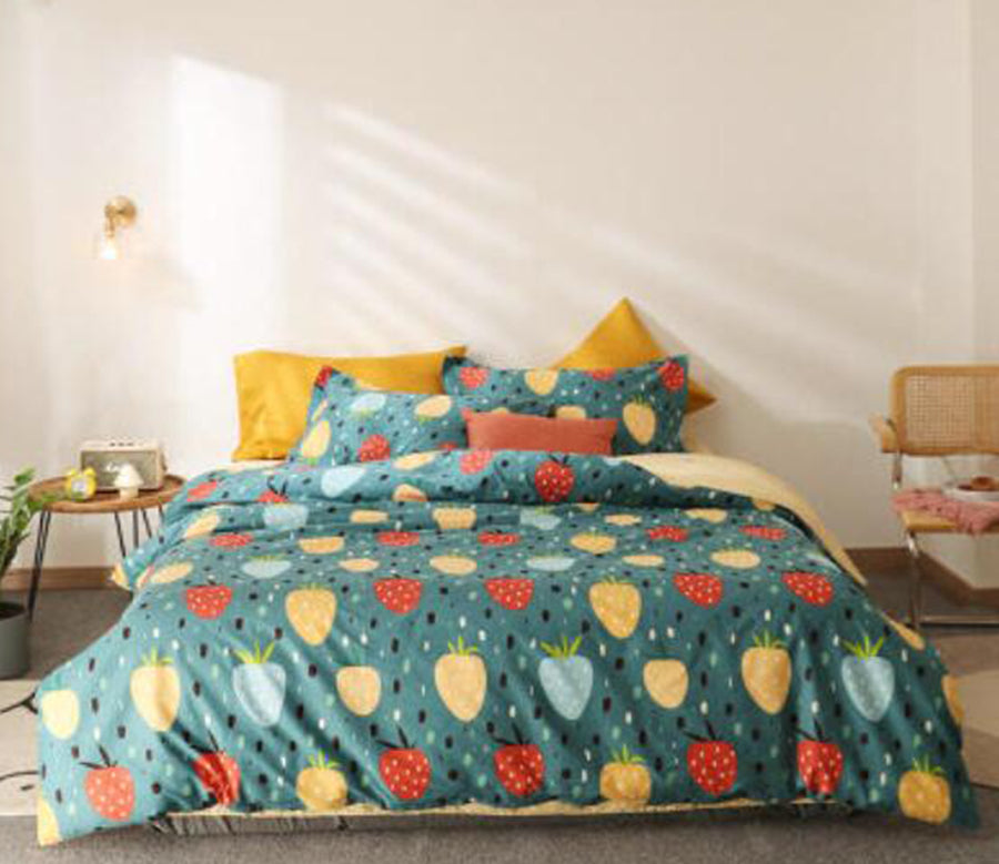 3D Colorful Strawberries 50024 Bed Pillowcases Quilt