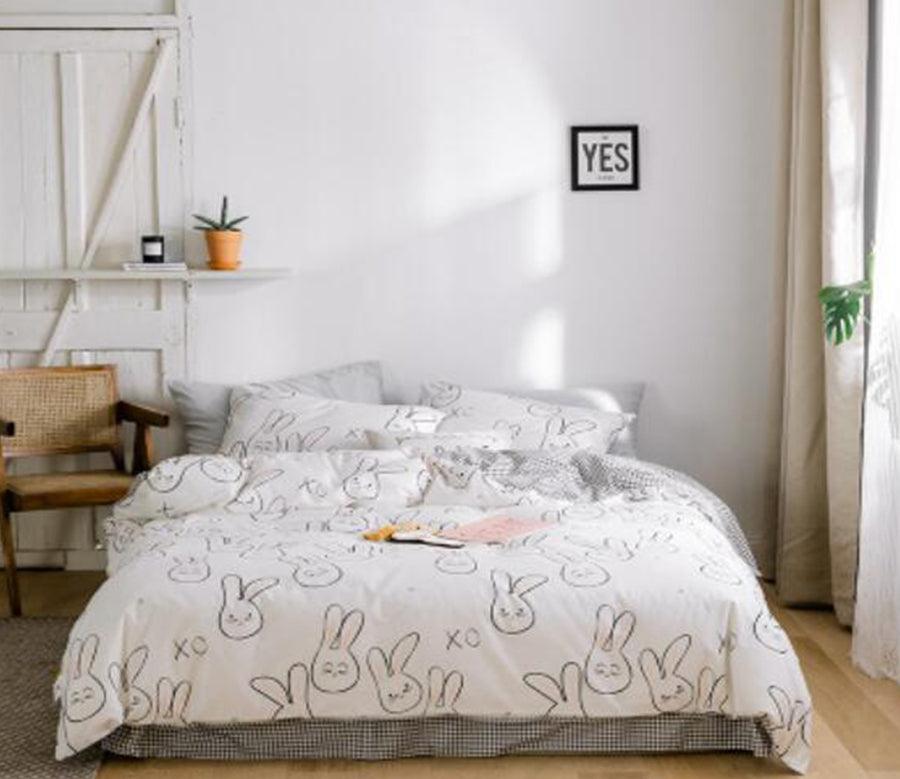 3D Rabbit 40114 Bed Pillowcases Quilt