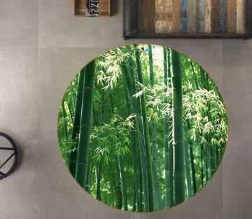 3D Bamboo Forest 74101 Round Non Slip Rug Mat