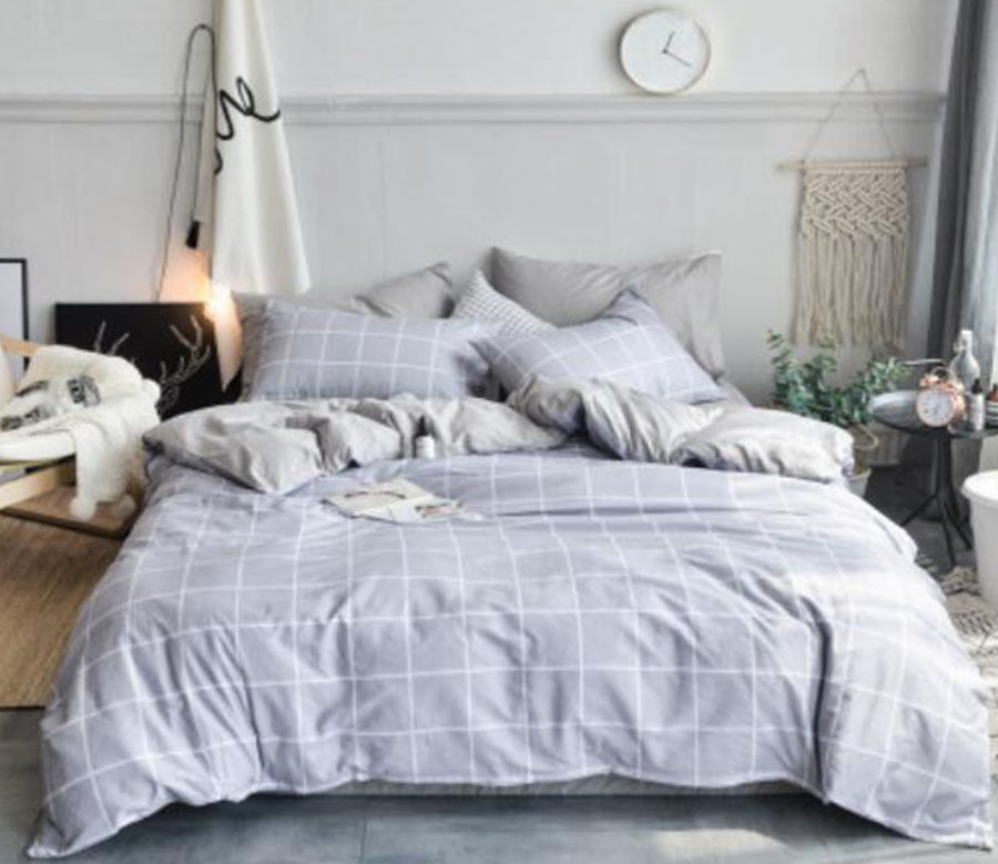 3D Light Gray Small Square 15091 Bed Pillowcases Quilt