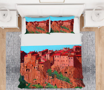 3D Pitigliano Village 2102 Allan P. Friedlander Bedding Bed Pillowcases Quilt Quiet Covers AJ Creativity Home 