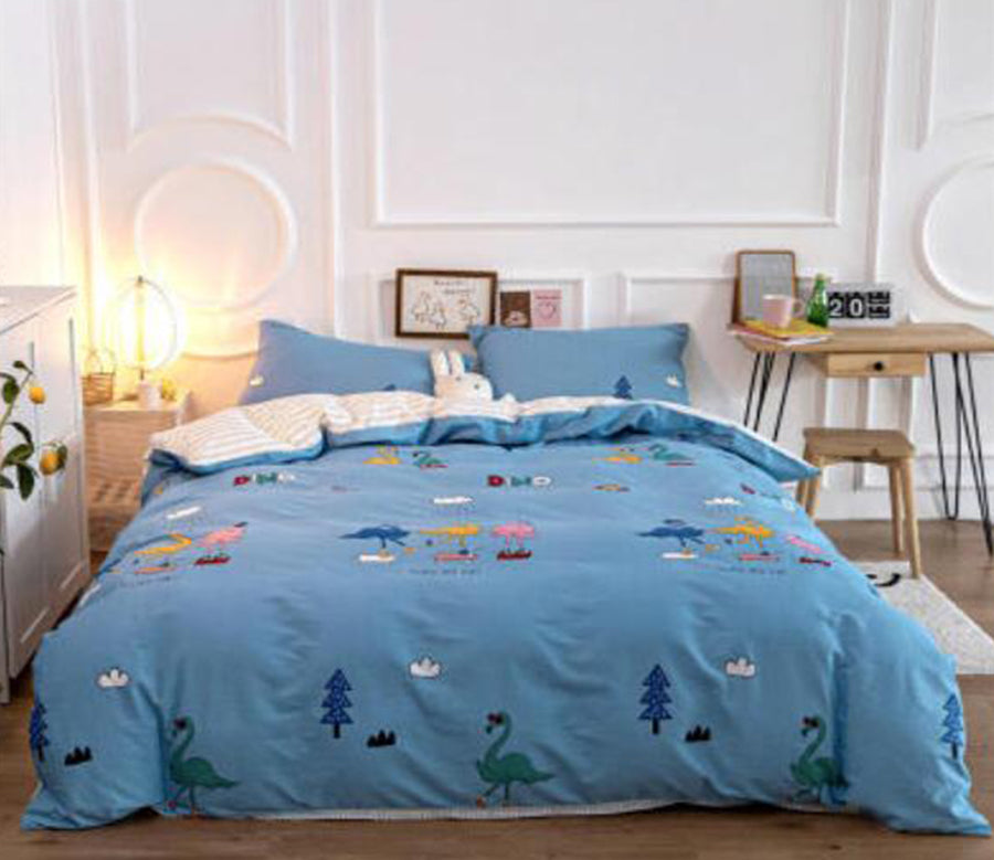 3D Blue Flamingo 50107 Bed Pillowcases Quilt