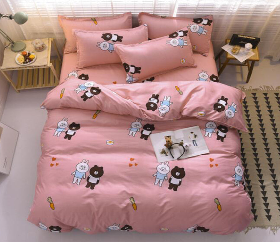 3D Bunny Bear 13118 Bed Pillowcases Quilt