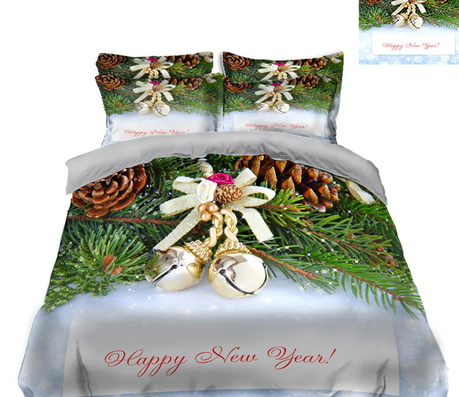 3D Bells 45087 Christmas Quilt Duvet Cover Xmas Bed Pillowcases
